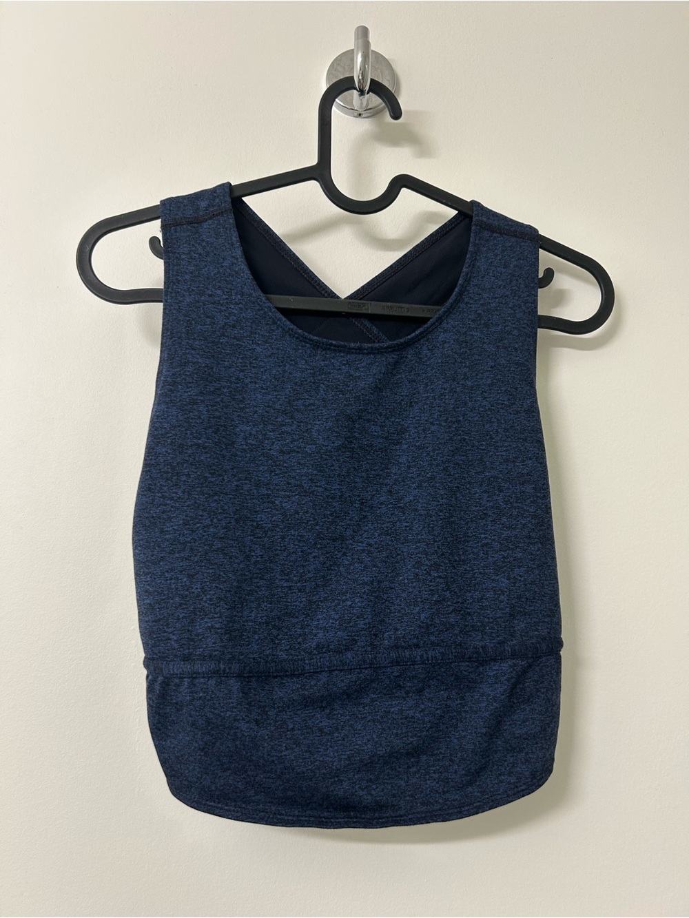 FP Movement Free People Cross Back Sports Bra Top Navy Blue Heather Size M